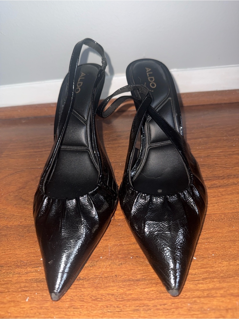 Aldo Black Pointed Slingback Heels
